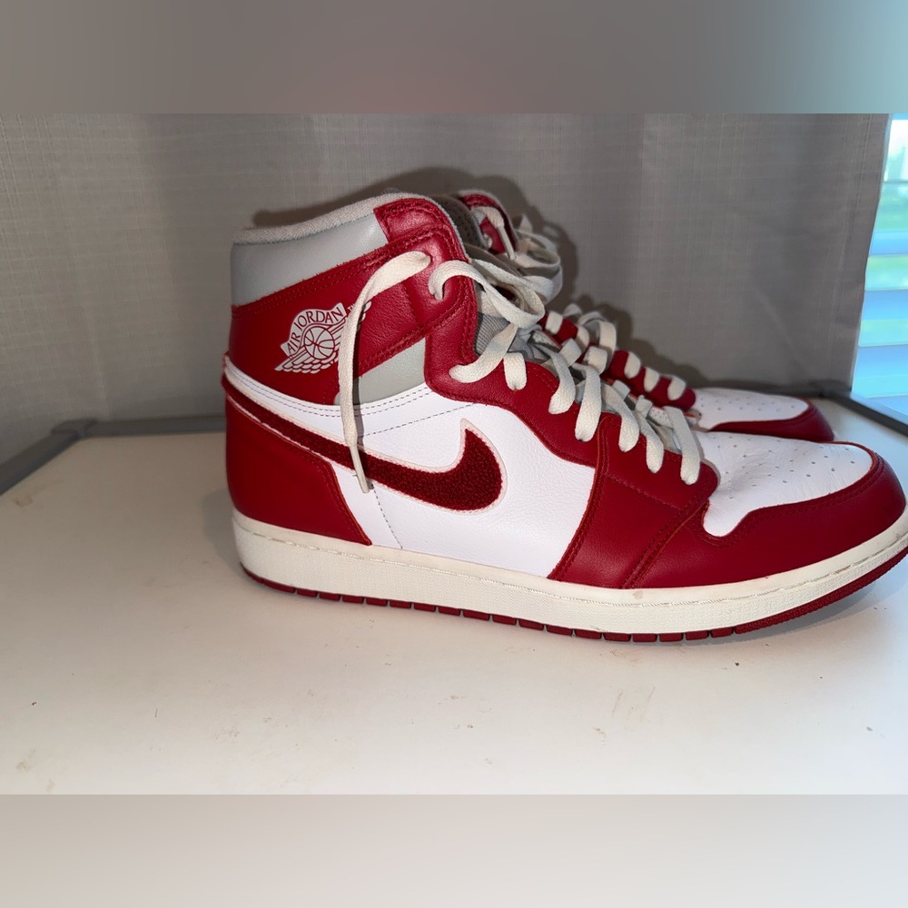 Nike Red and White High-Top Shoes